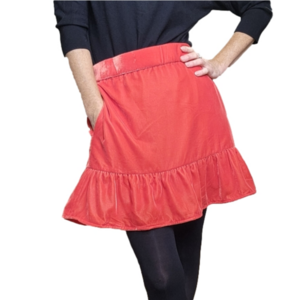 Mini skirt Velvet  Ruffled Orange color J.CREW Size M